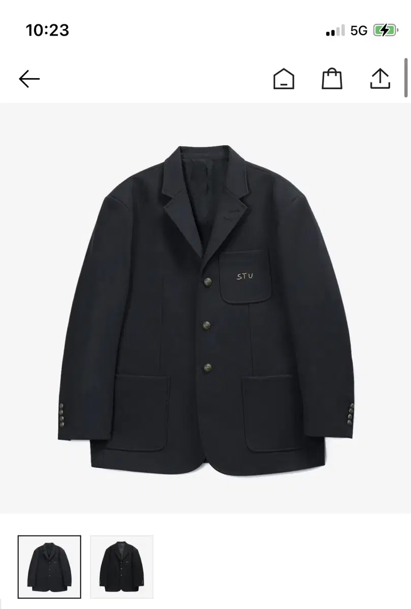 STU 3-Button Stitched Blazer in Navy