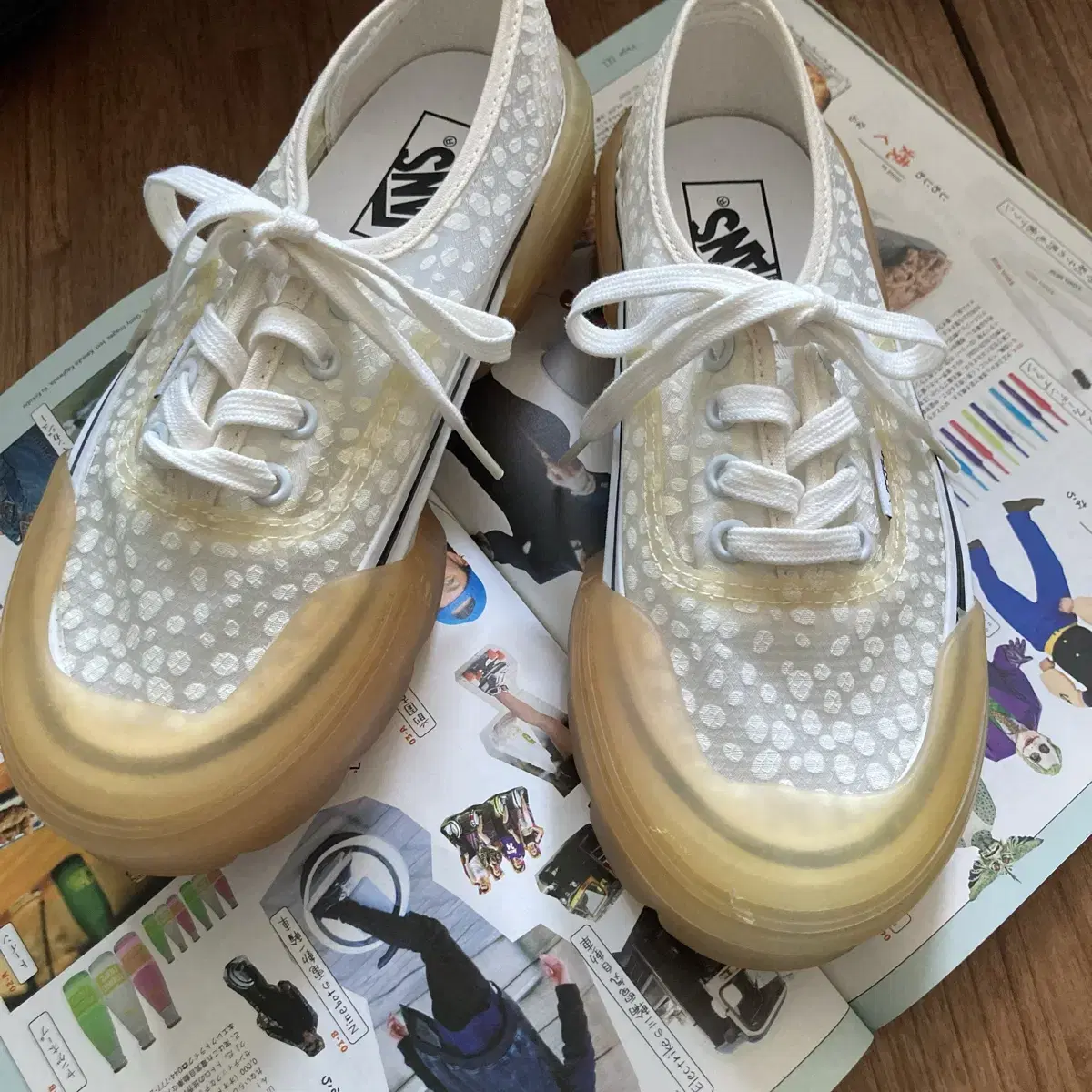 Vans 반스 어센틱 메쉬 도트 모듈러 화이트 스니커즈 운동화