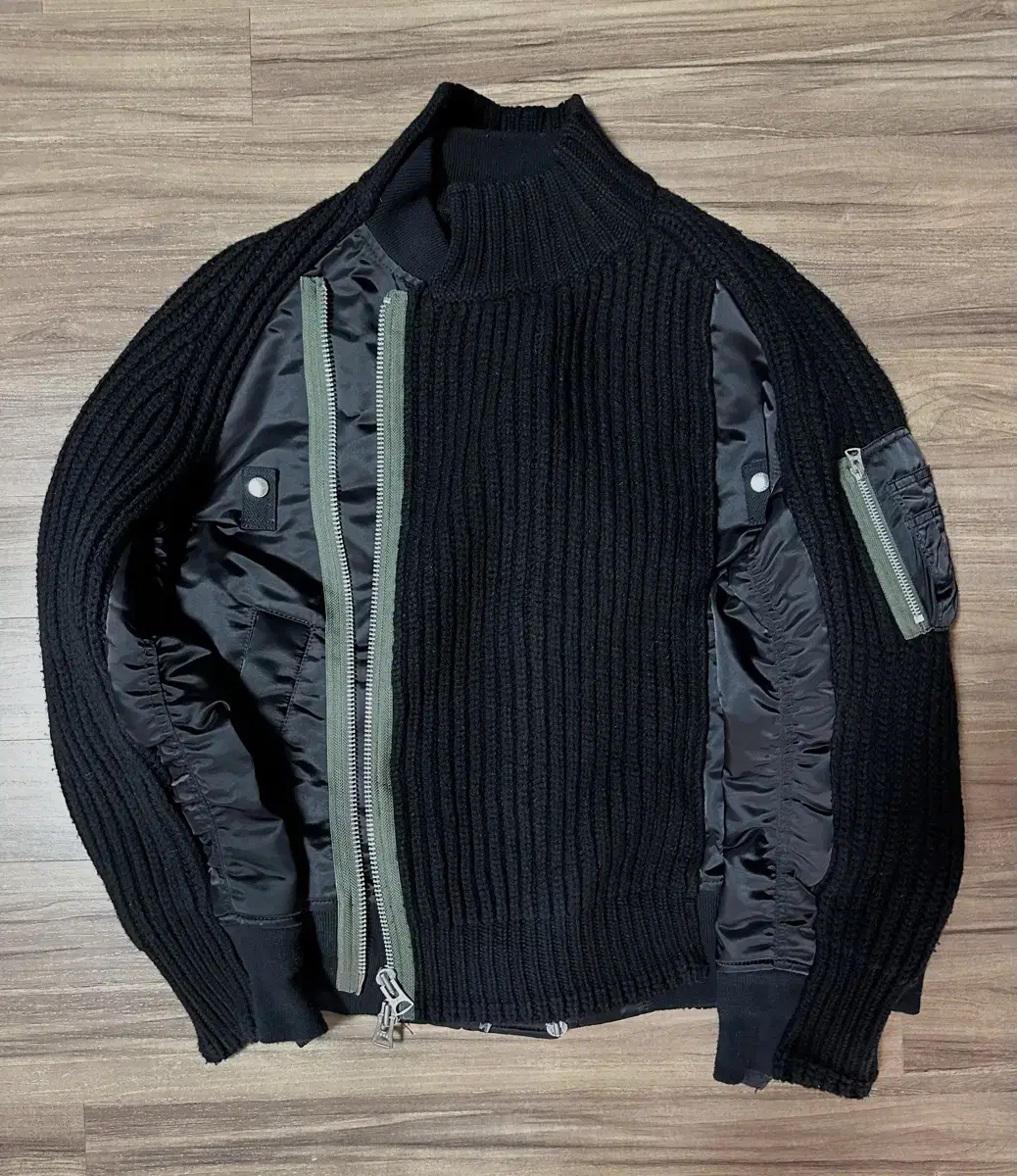 [2] Sakai Mixed Knit Bomber