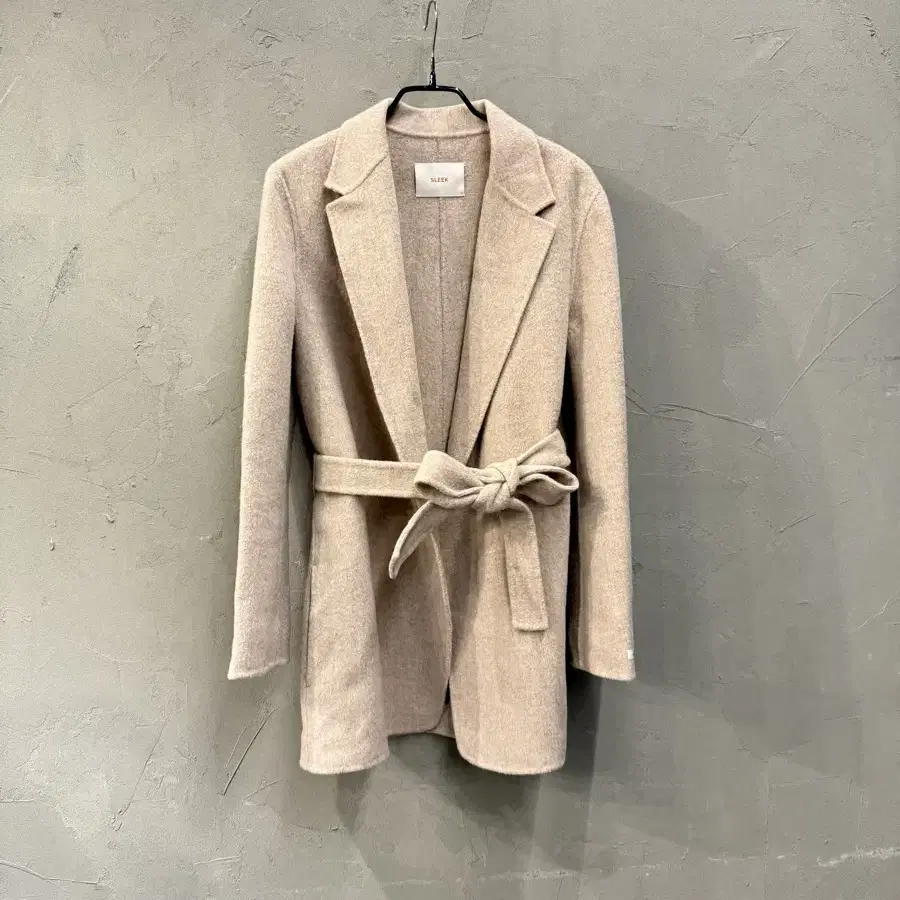 SLEEK wool90% 벨트 핸드메이드자켓