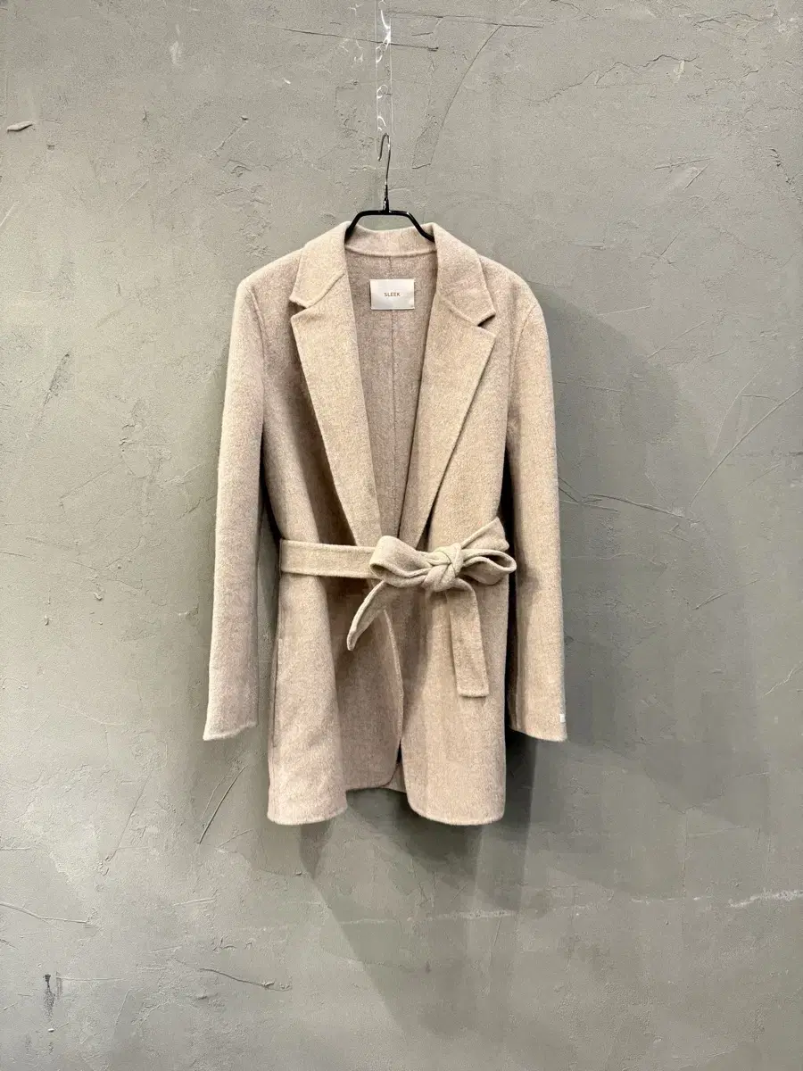 SLEEK wool90% 벨트 핸드메이드자켓