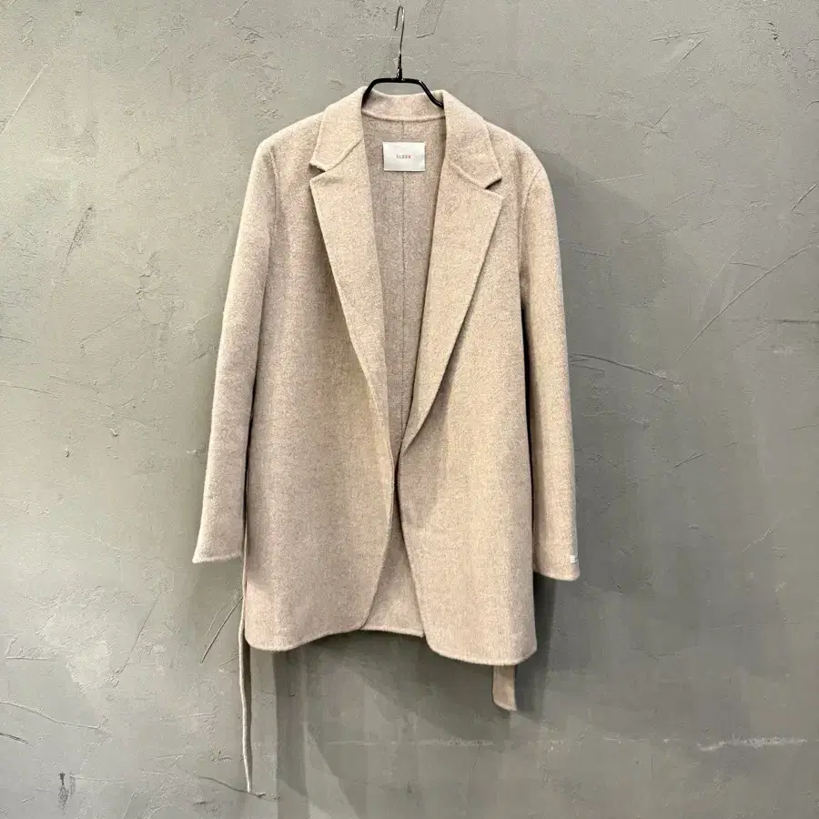 SLEEK wool90% 벨트 핸드메이드자켓