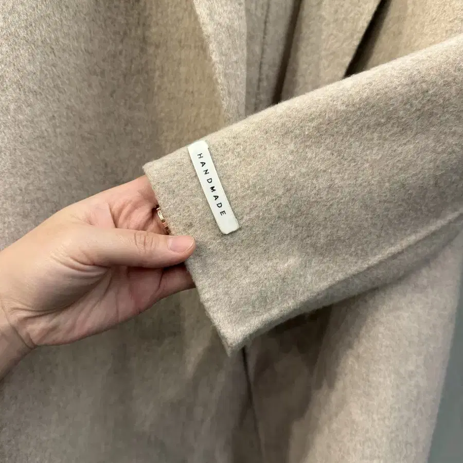 SLEEK wool90% 벨트 핸드메이드자켓