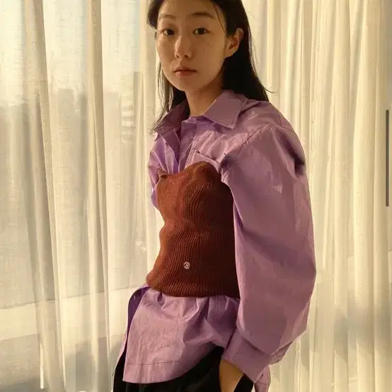 Rrace 레이스 Stitch Pocket Basic Shirt_Purp