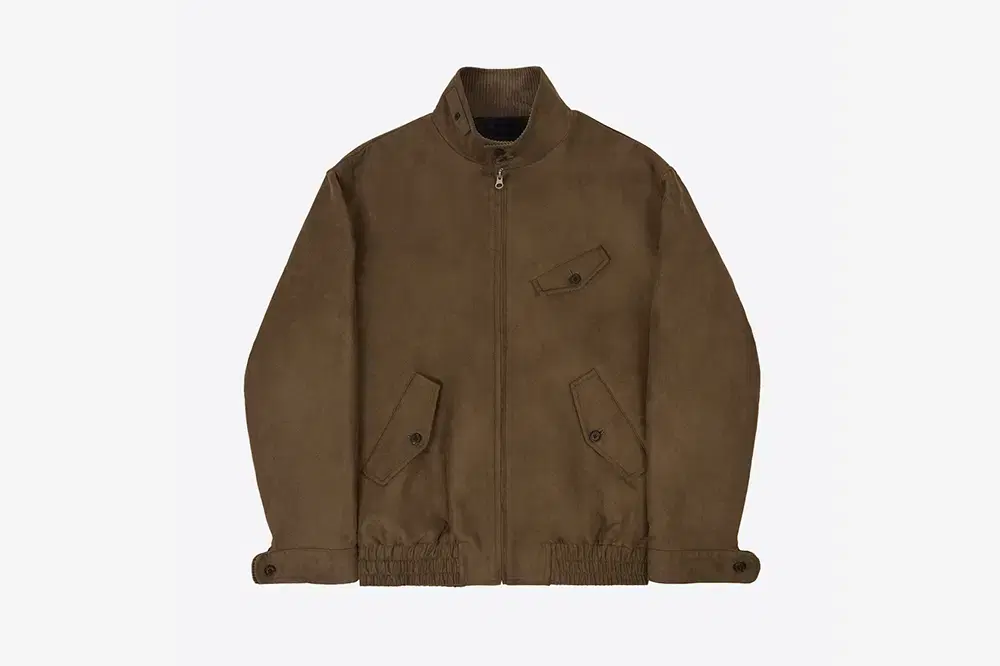 STU Estille High-Neck Suede Jacket Brown