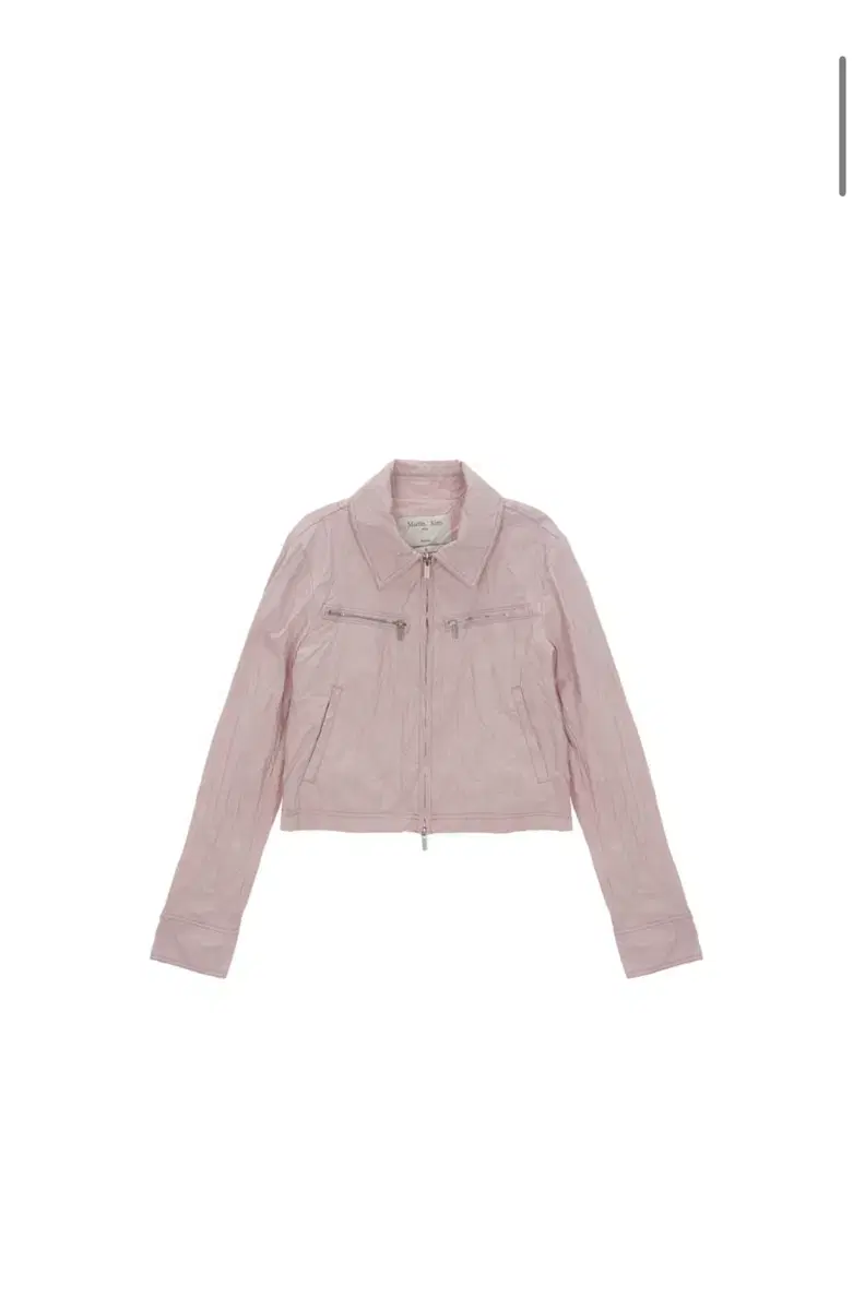 마뗑킴 crinkle crop jacket in pink