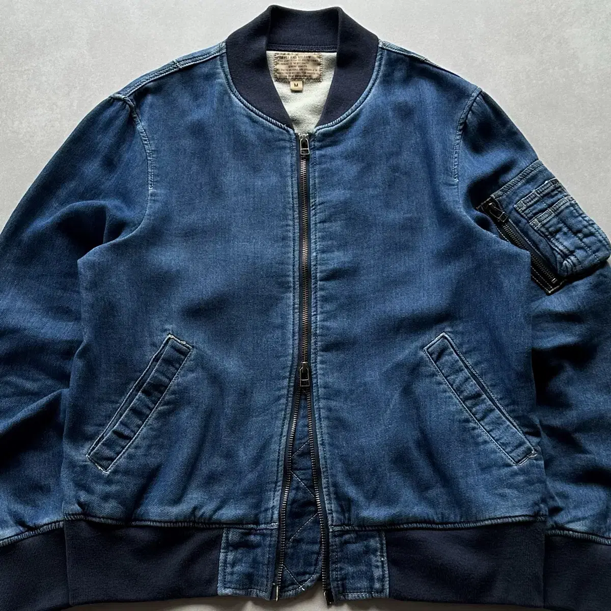 [M]japan Indigo Two-Way Bomber Jacket