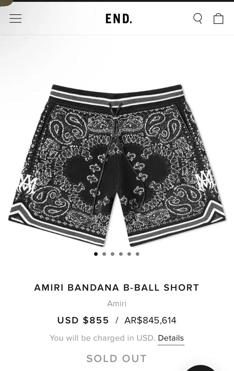 Amiri Bandana Ball Shorts