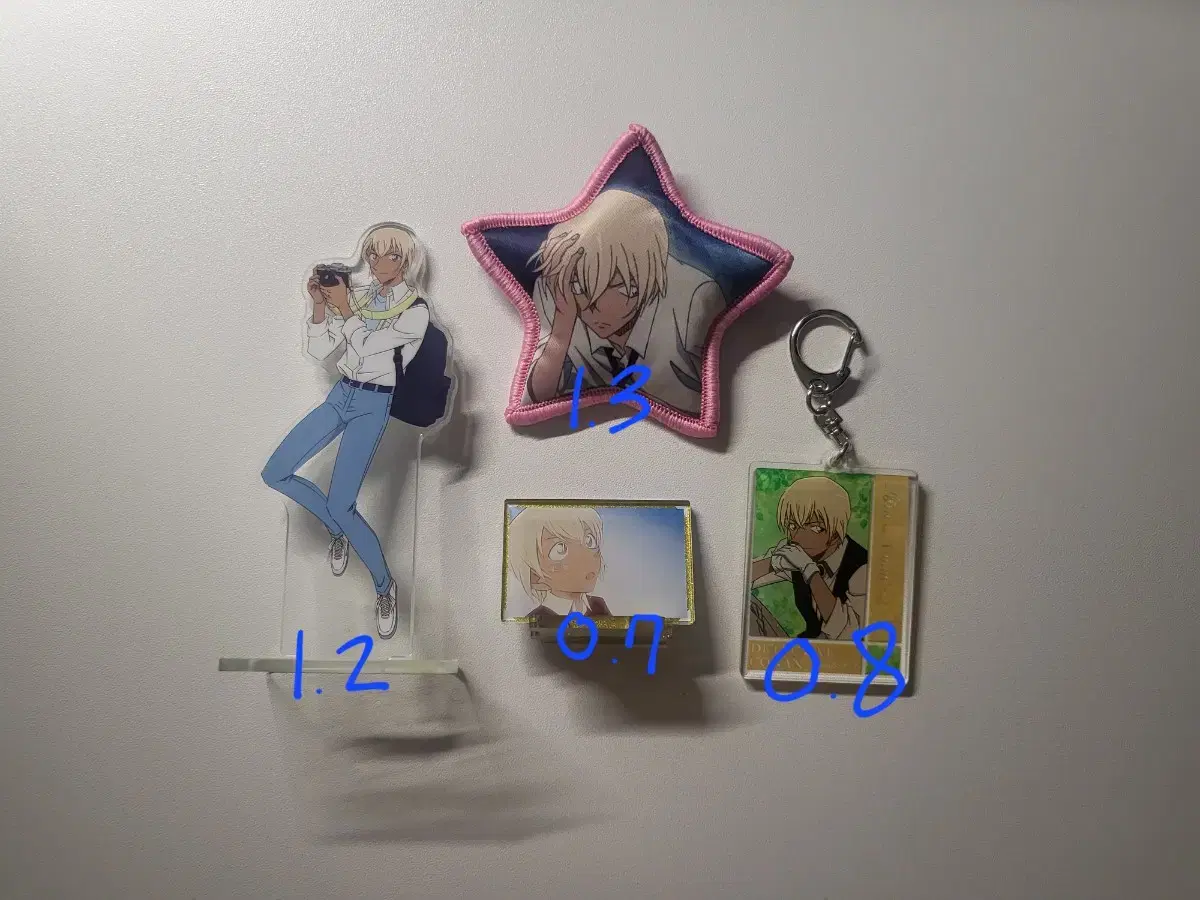 Detective Conan Amuro Tohru Furuya lay acrylic stand keyring Badges