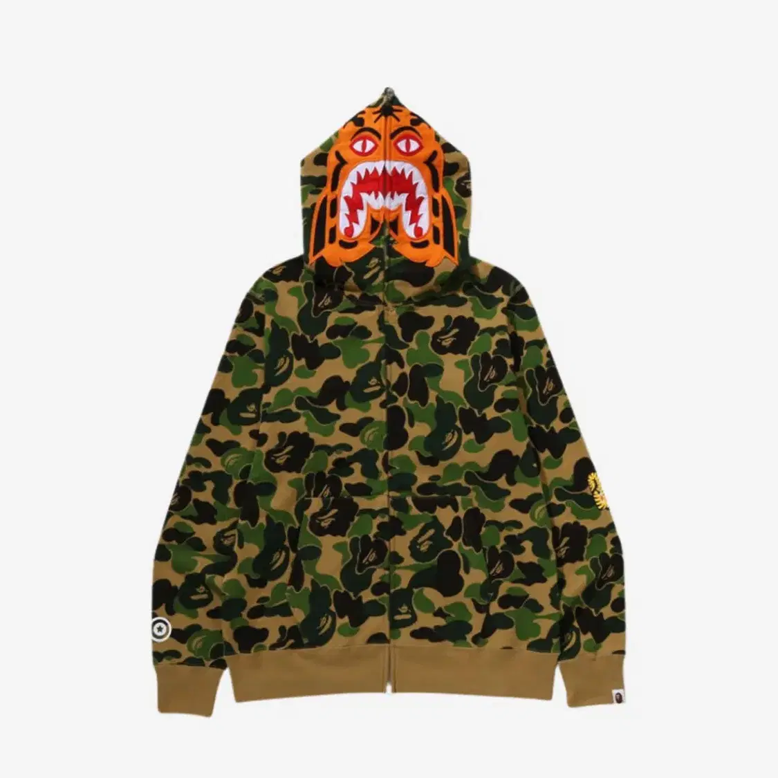 베이프 샤크 후드 타이거 후드집업 abc 카모 녹계 그린 xl bape