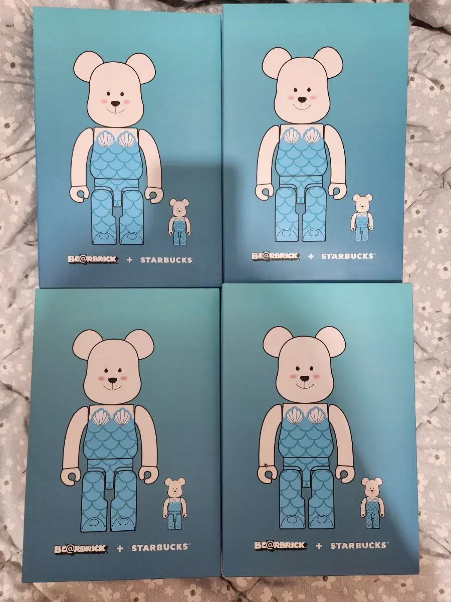 택포스타벅스 BE@RBRICK 베어브릭 콜라보 인어 400%+100%세트