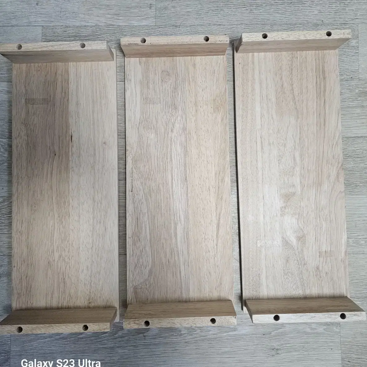 WooD Work 고무나무 모니터 받침대 노트북 선반