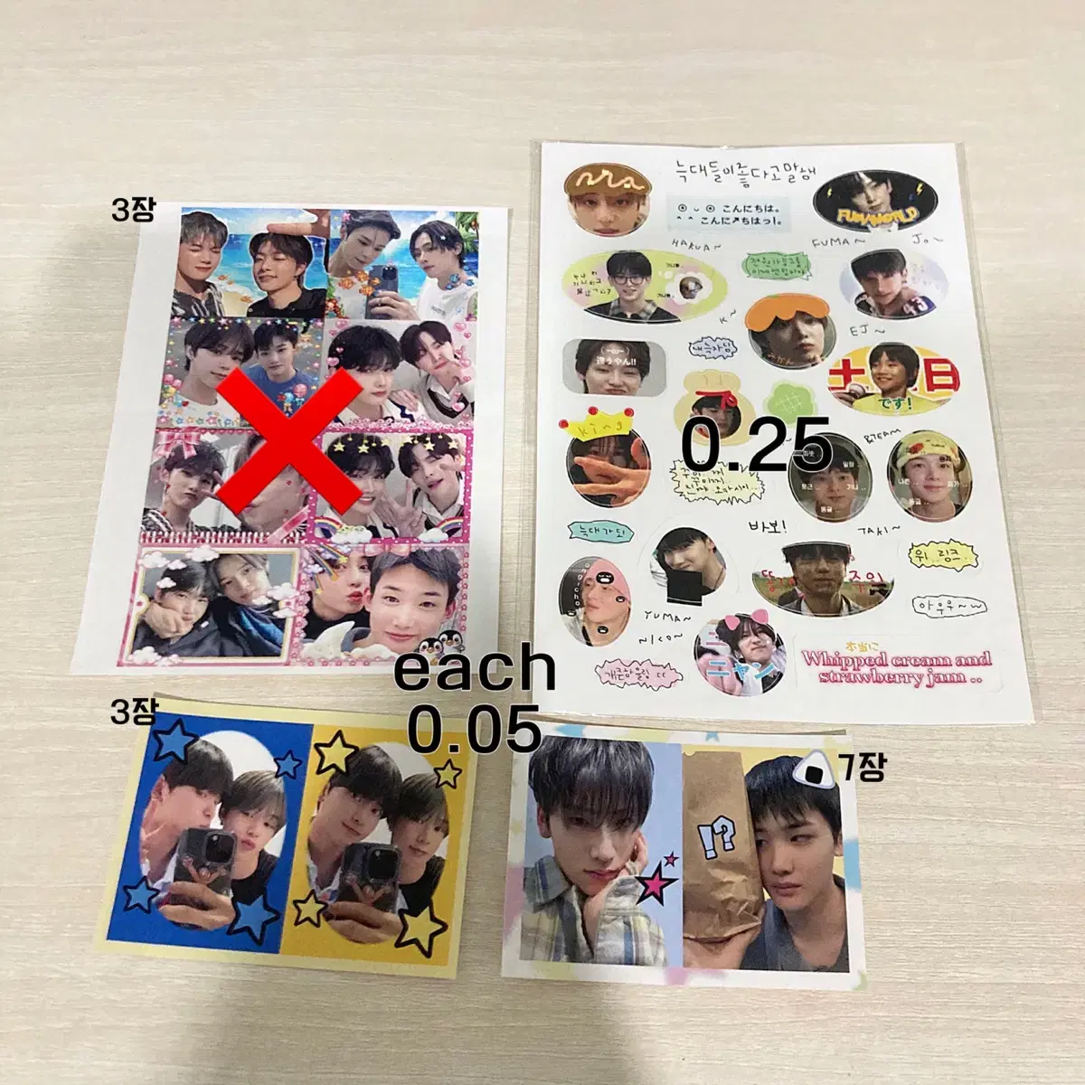 &team unofficial goods wts photocard purikura cubic keyring yuma joe ej sticker nicholas