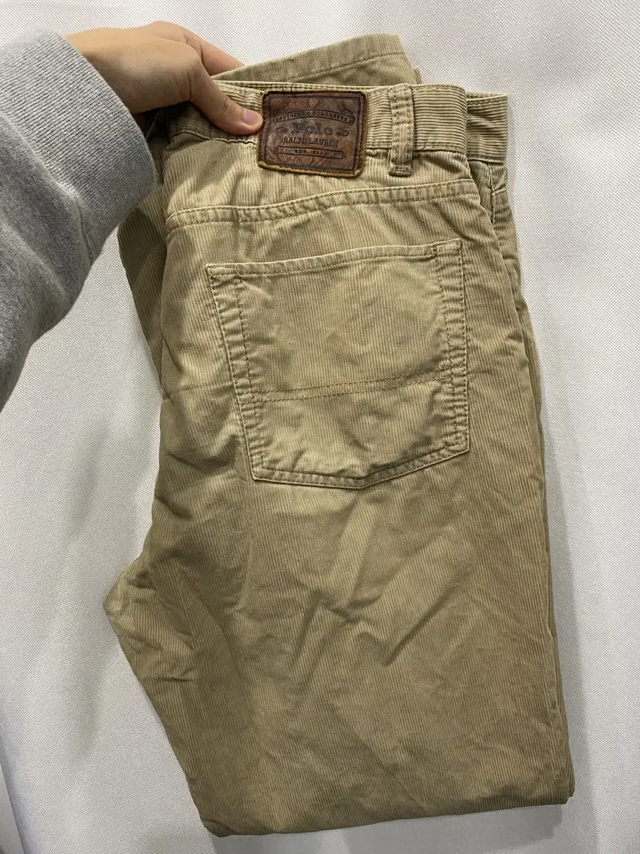 [size 34/only available] 90s polo ralph lauren leather patched corduroy pants