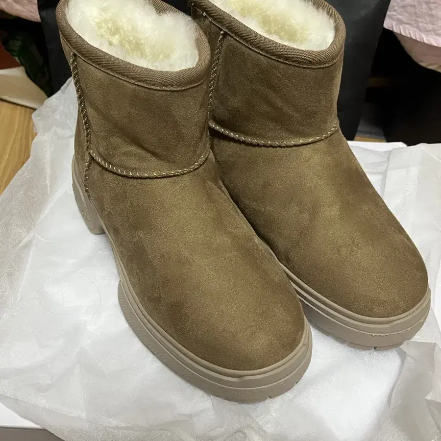 PAES 숏 퍼 부츠 Short Basic Fur Boots 240mm