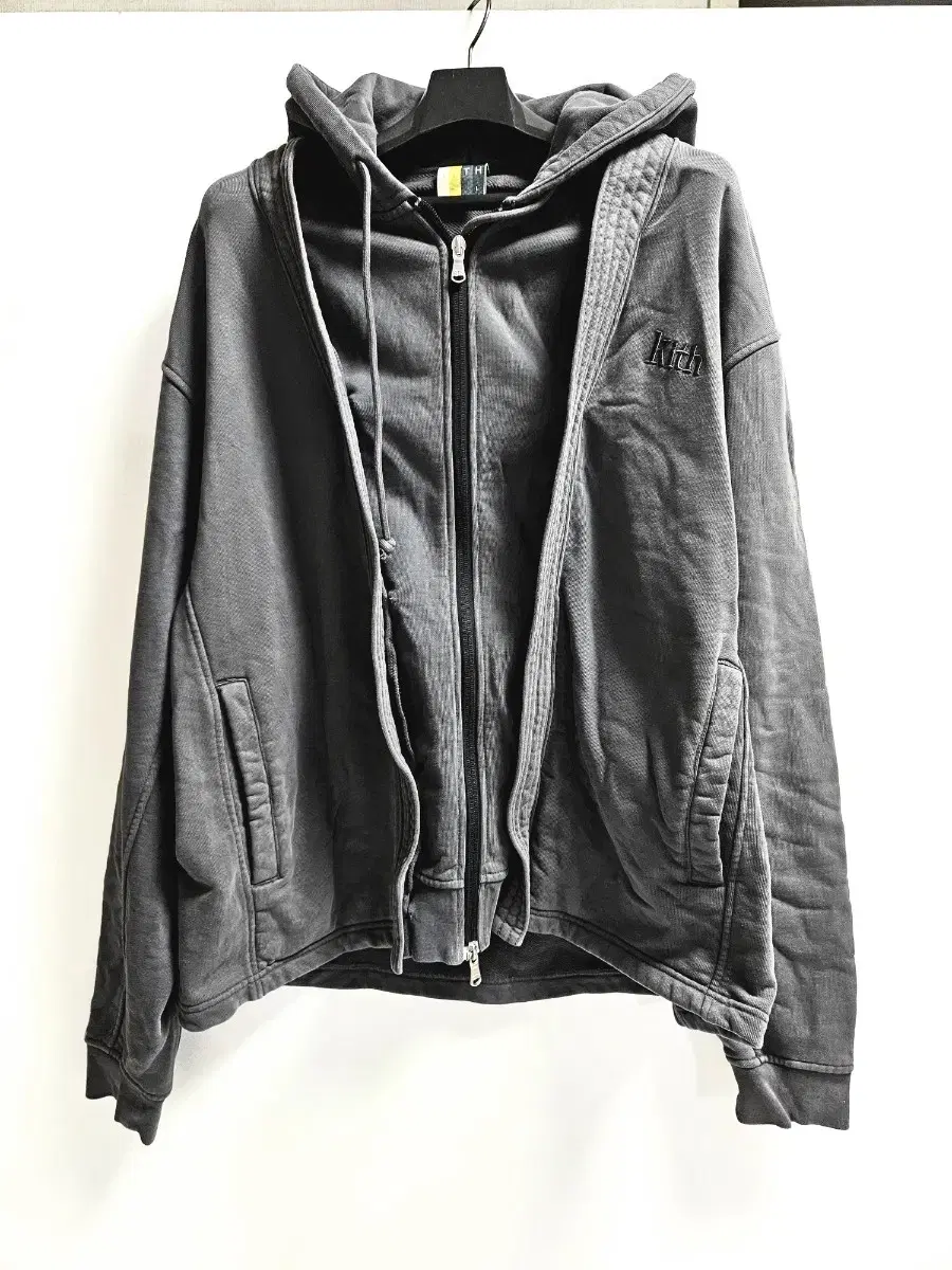 *KITHVintage layered hoodie zip up KITH