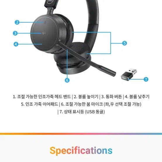 Dell Pro 델 프로 무선 헤드셋 WL5022/블루투스/최대15시간