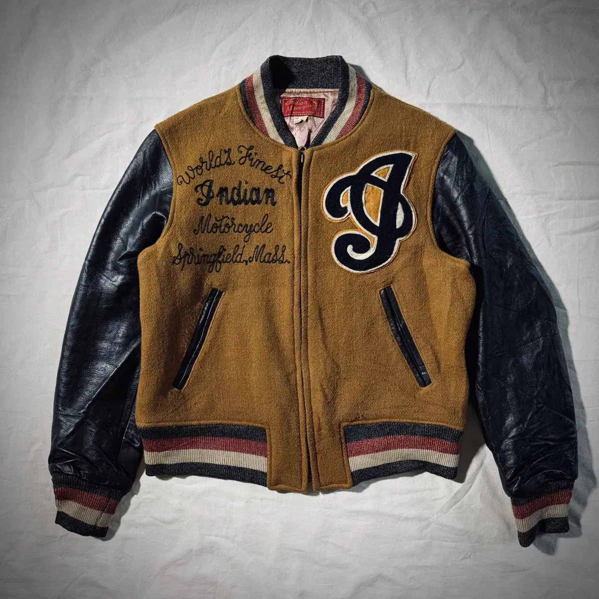 Indian Motorcycle Toyo Enterprise Leather Varsity Jacket