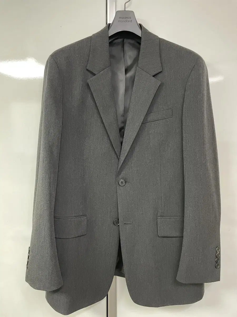 Unstructured Overfit Blazer Charcoal Gray L