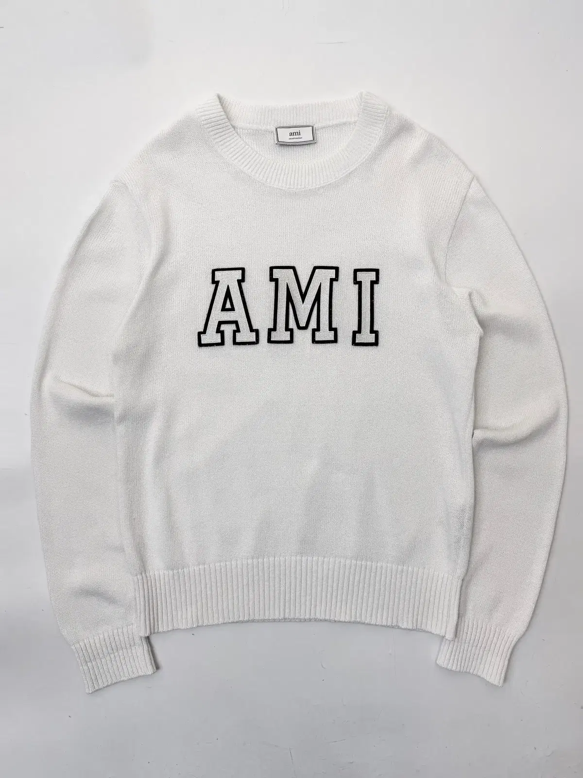 Army Big Spell Logo White Cotton Sweater