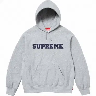 Same day shipping) Genuine L Large Supreme College Eight Hoodie Gray Gray Brushed Hoodie