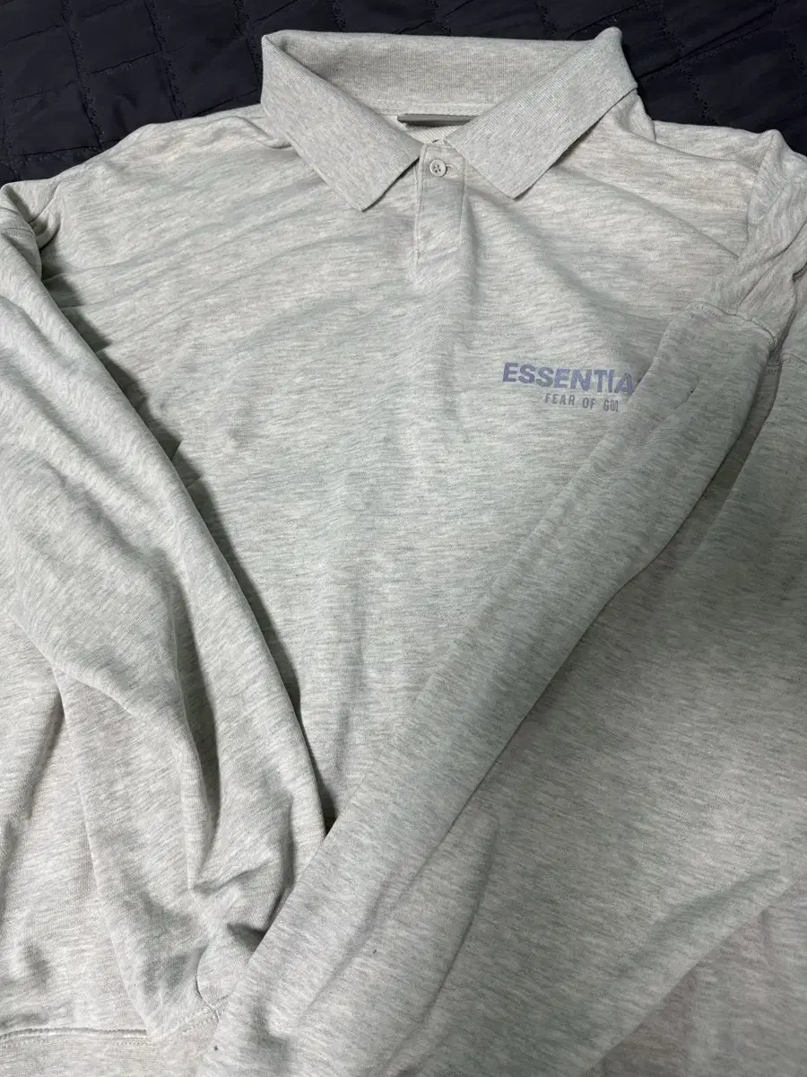 [L] P.O. Gott Essential Polo Sweatshirt Oatmeal