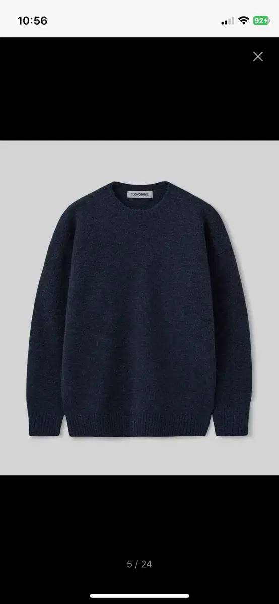 Blondnine Wool Boucle Round Knit Navy L