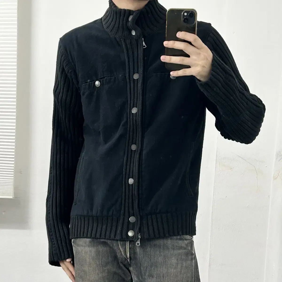 Armani Exchange Suede Knit Jacket