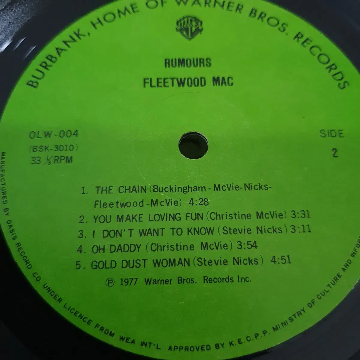 플리티우드 맥 FLEET WOOD MAC LP  1977