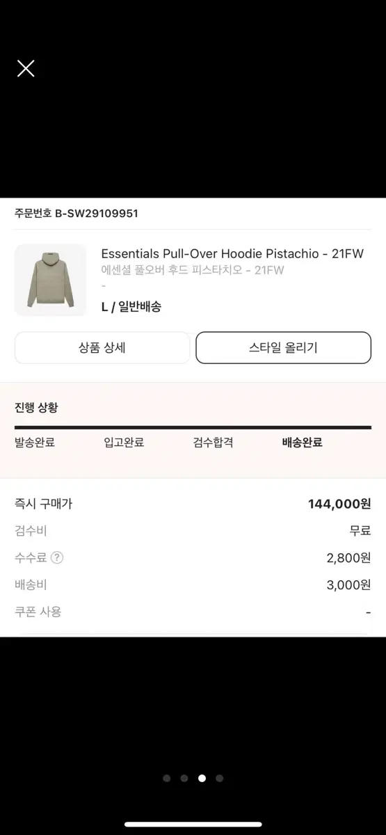 Essential Pullover Hoodie Pistachio 21FW sells per