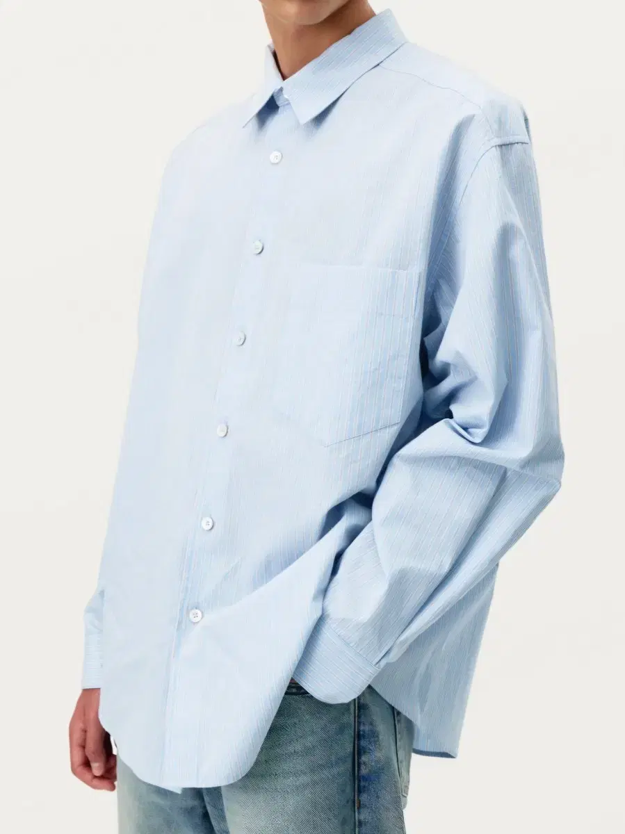 Solid Homme bloo Pale Stripe Shirt