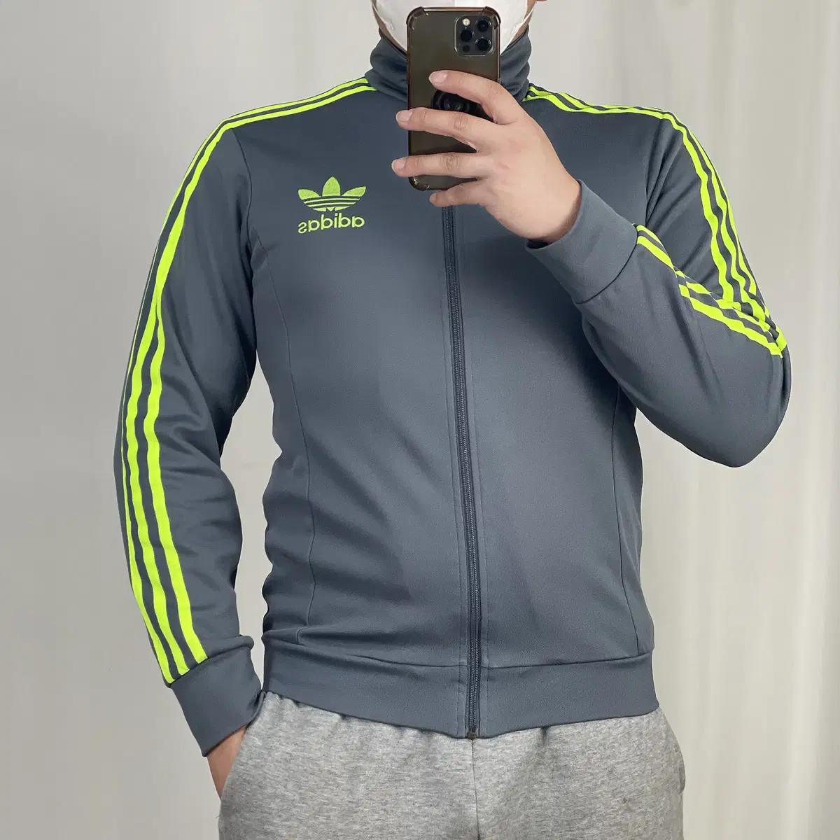 Adidas Gray Fluorescent Europa Tracktop Jersey 95 .241102