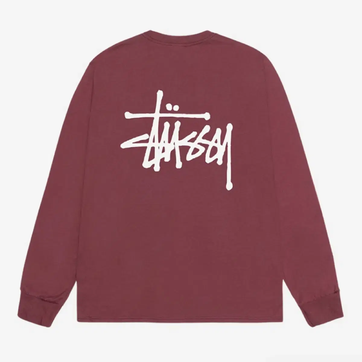 [S-XL] Stussy Basic Long Sleeve Oxblood Long Sleeve T-Shirt