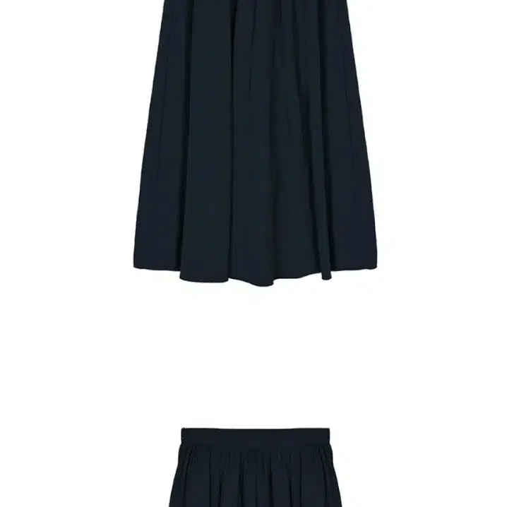 닉앤니콜 MINIMAL LONG FLARED SKIRT_NAVY