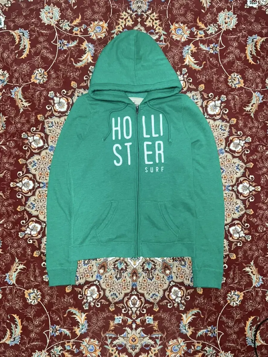 Hollister Hooded Zip-Up Green