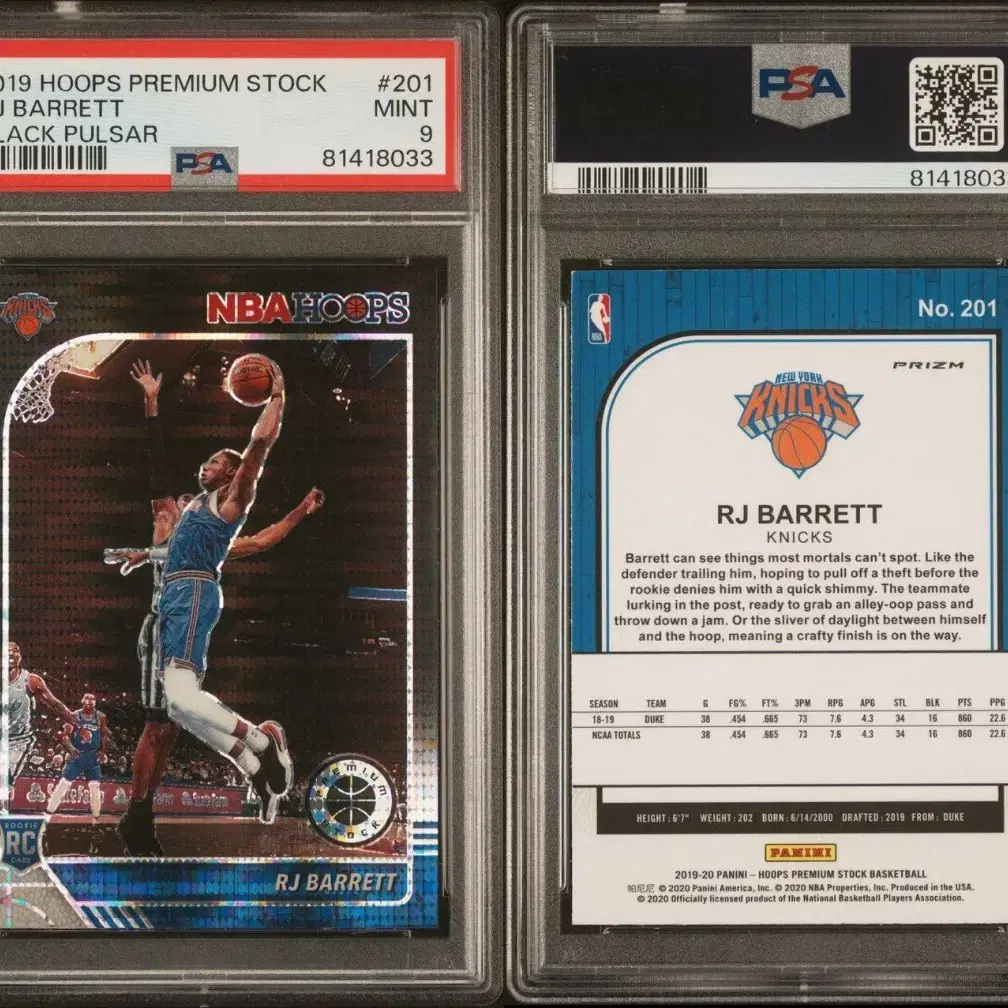 psa9 RJ Barrett black pulsar 알제이 배럿 블랙펄사