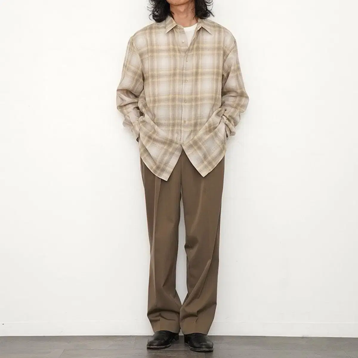 AURALEE | 오라리 Aurari 24FW Airy Wool Check Shirt Yel #오라
