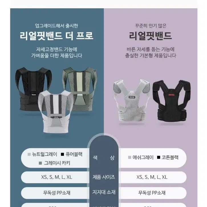 멜킨 자세교정밴드 리얼핏 더 프로 바른자세밴드 퓨어블랙 L