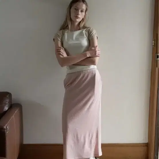 페스토 KNIT LONG SKIRT PEACH