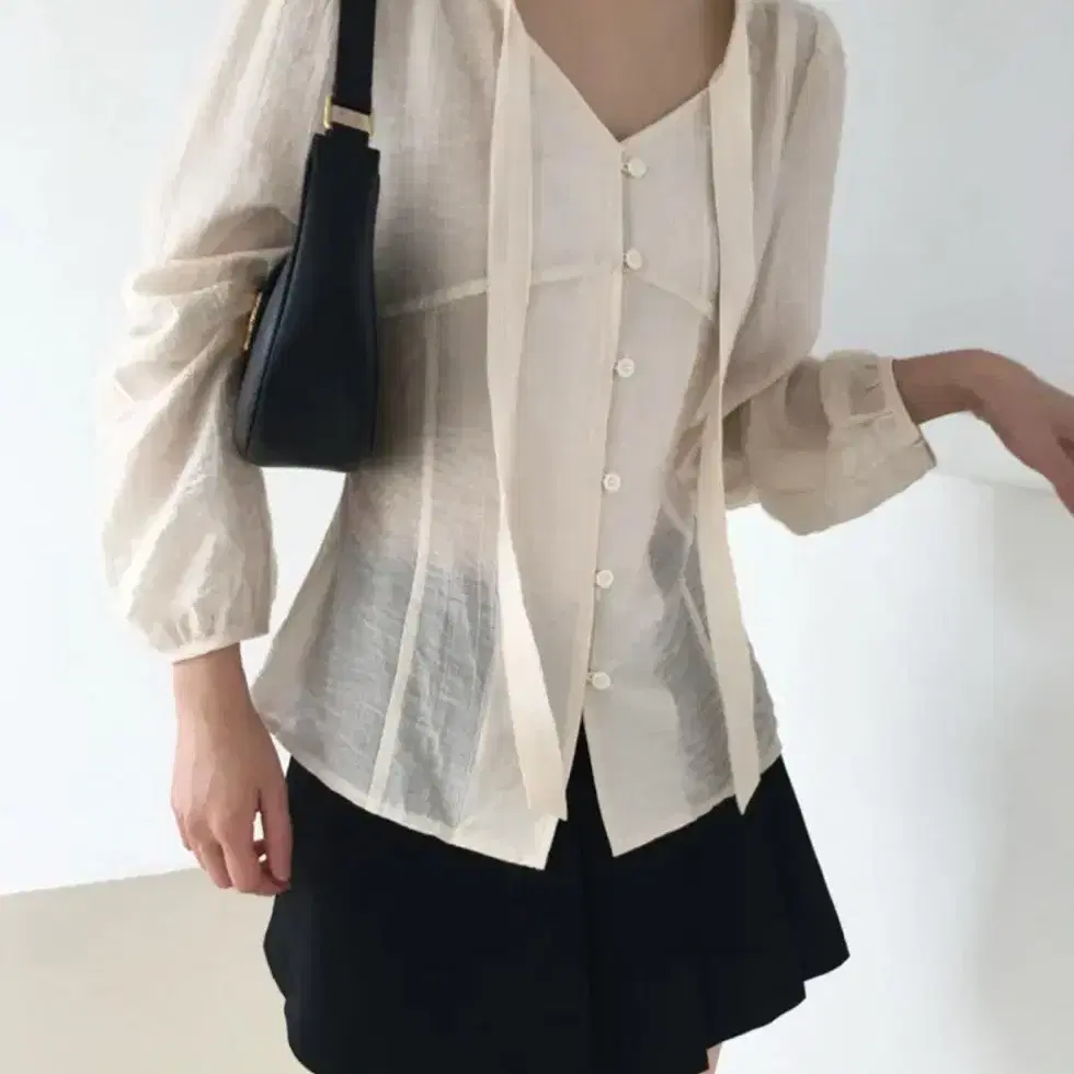 노비야카 peach blouse ivory