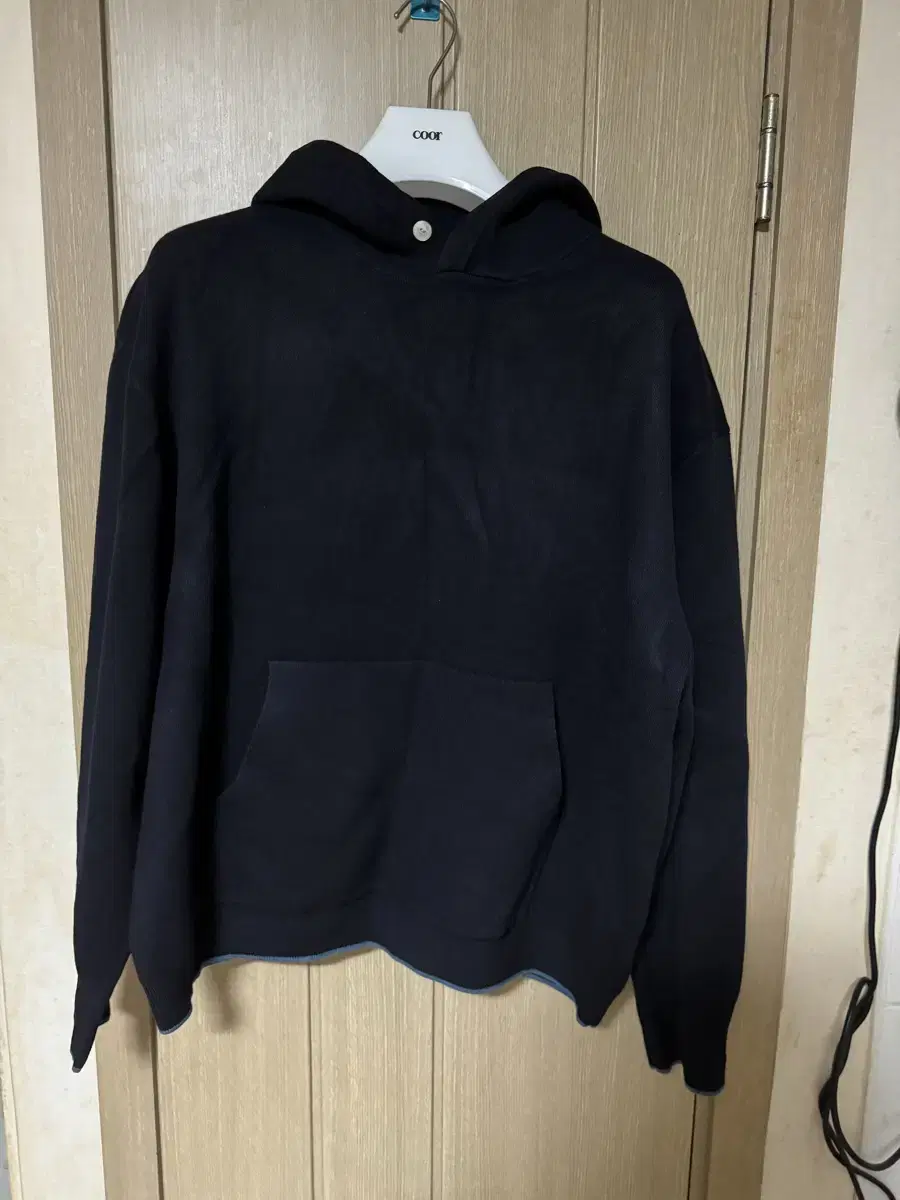 Mudsalt Shell Button Knit Hoodie Navy