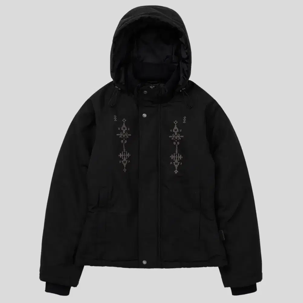 웰빙익스프레스 Embroidered Field Parka Black