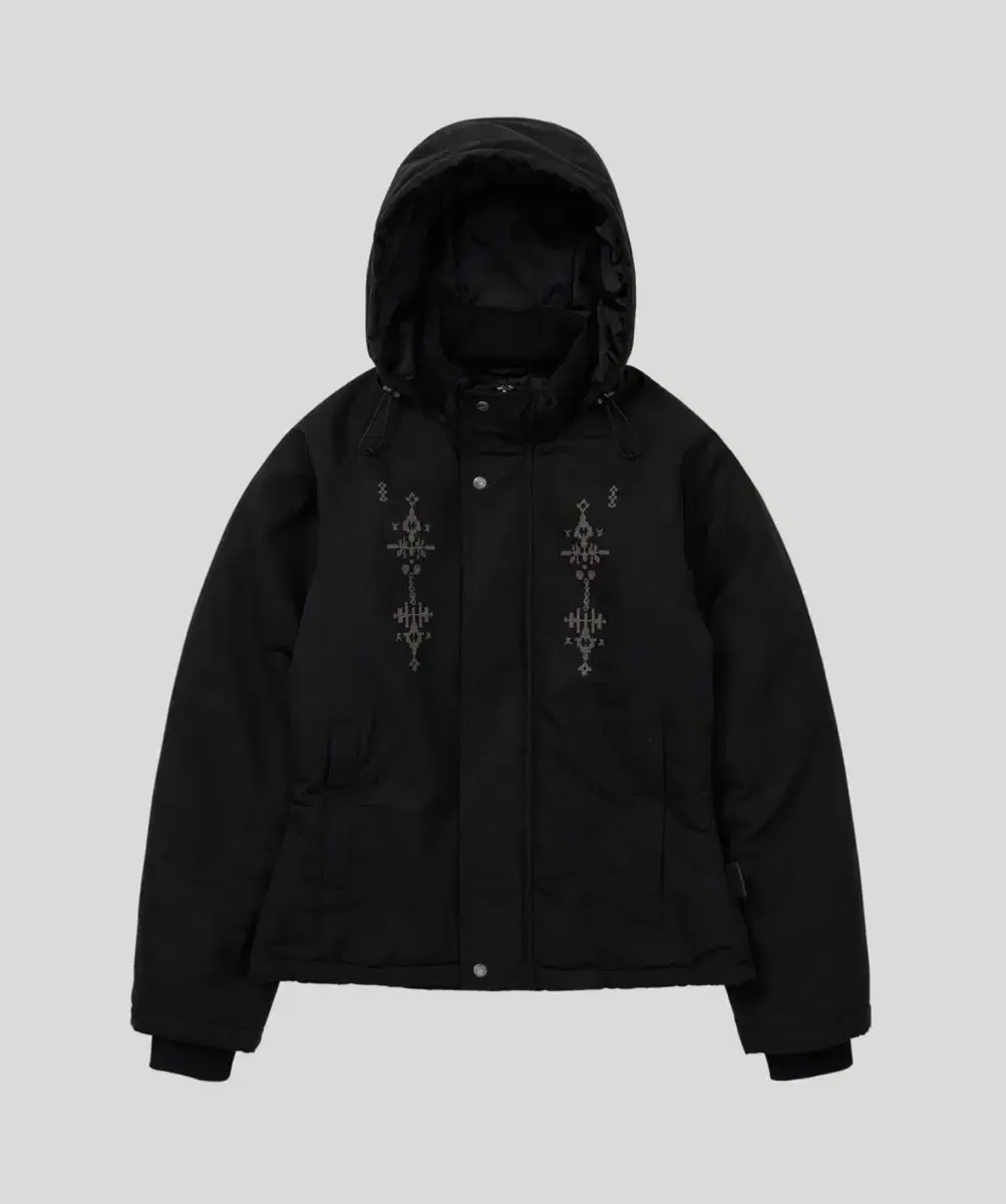 웰빙익스프레스 Embroidered Field Parka Black