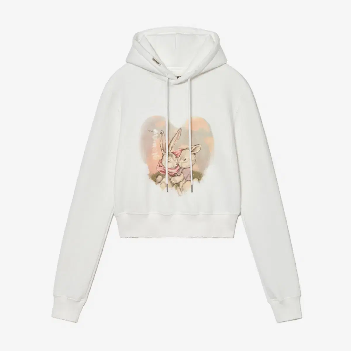 Glowny Bunny In Love Crop Hoodie