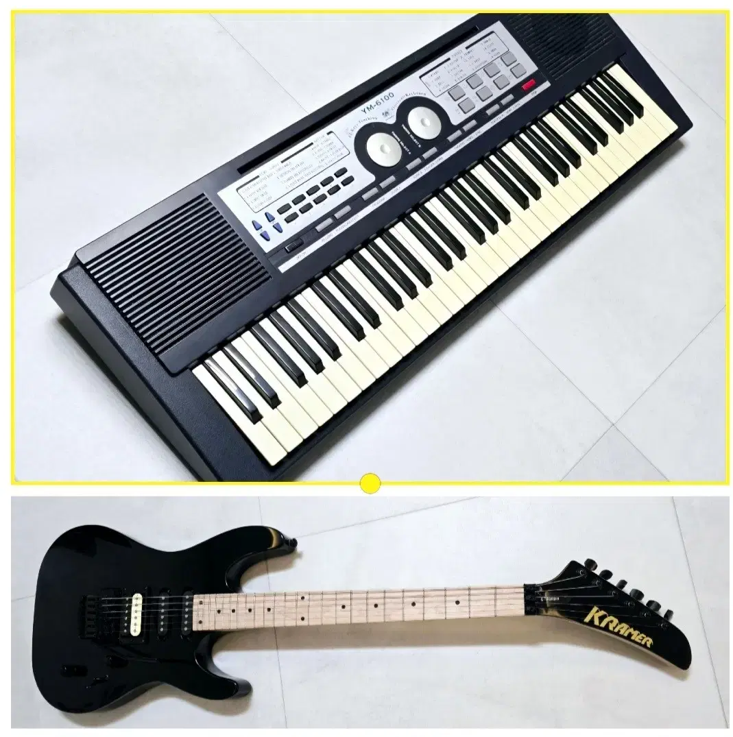 Electric guitar + electronic keyboard (keyboard)