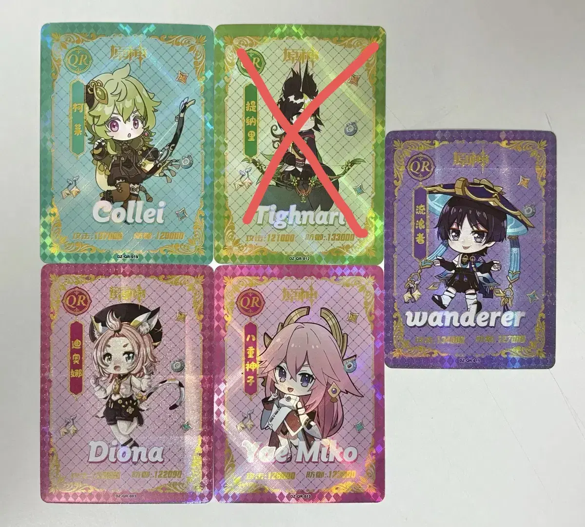 Genshin Impact Photo Cards (Kolei,Wanderer,D.O.,Miko)