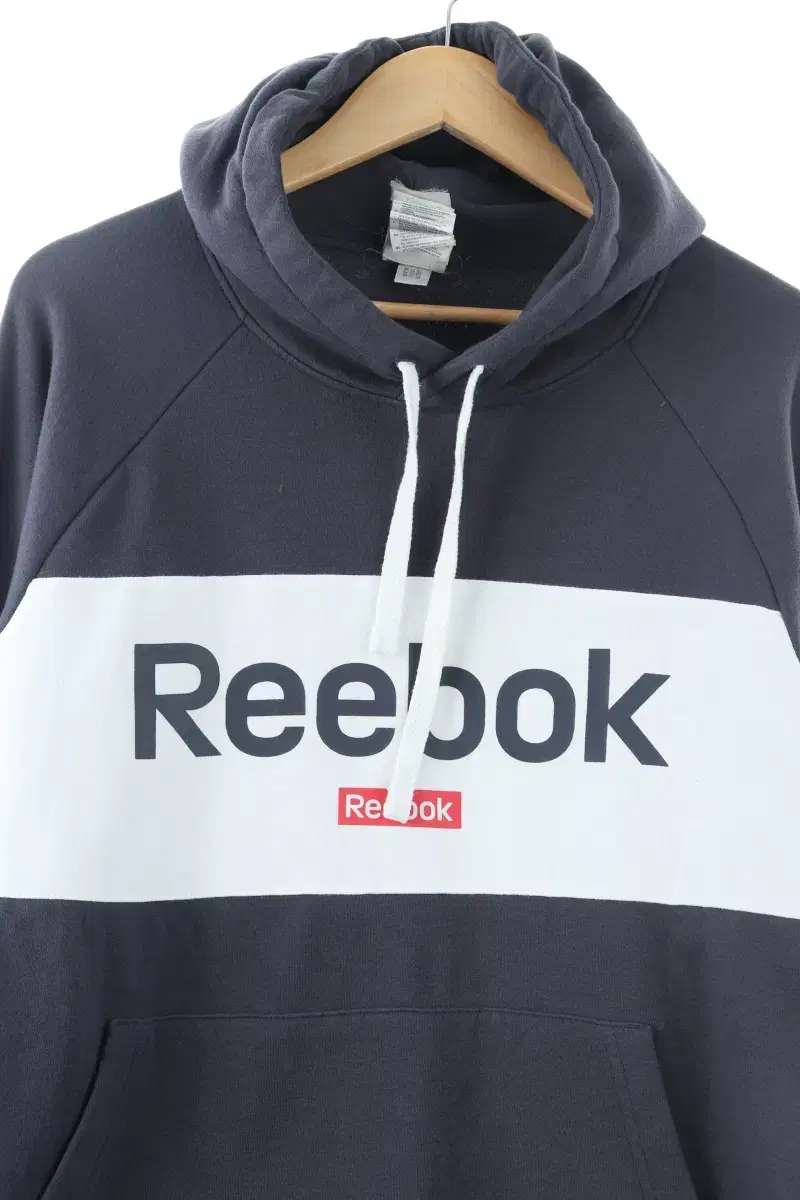 (L) Reebok Hoodie Light Bloo Brushed Old School Loose Fit-FF08