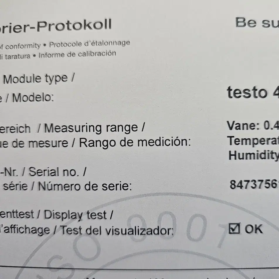 풍속계 Testo 410-2 새제품 판매합니다.