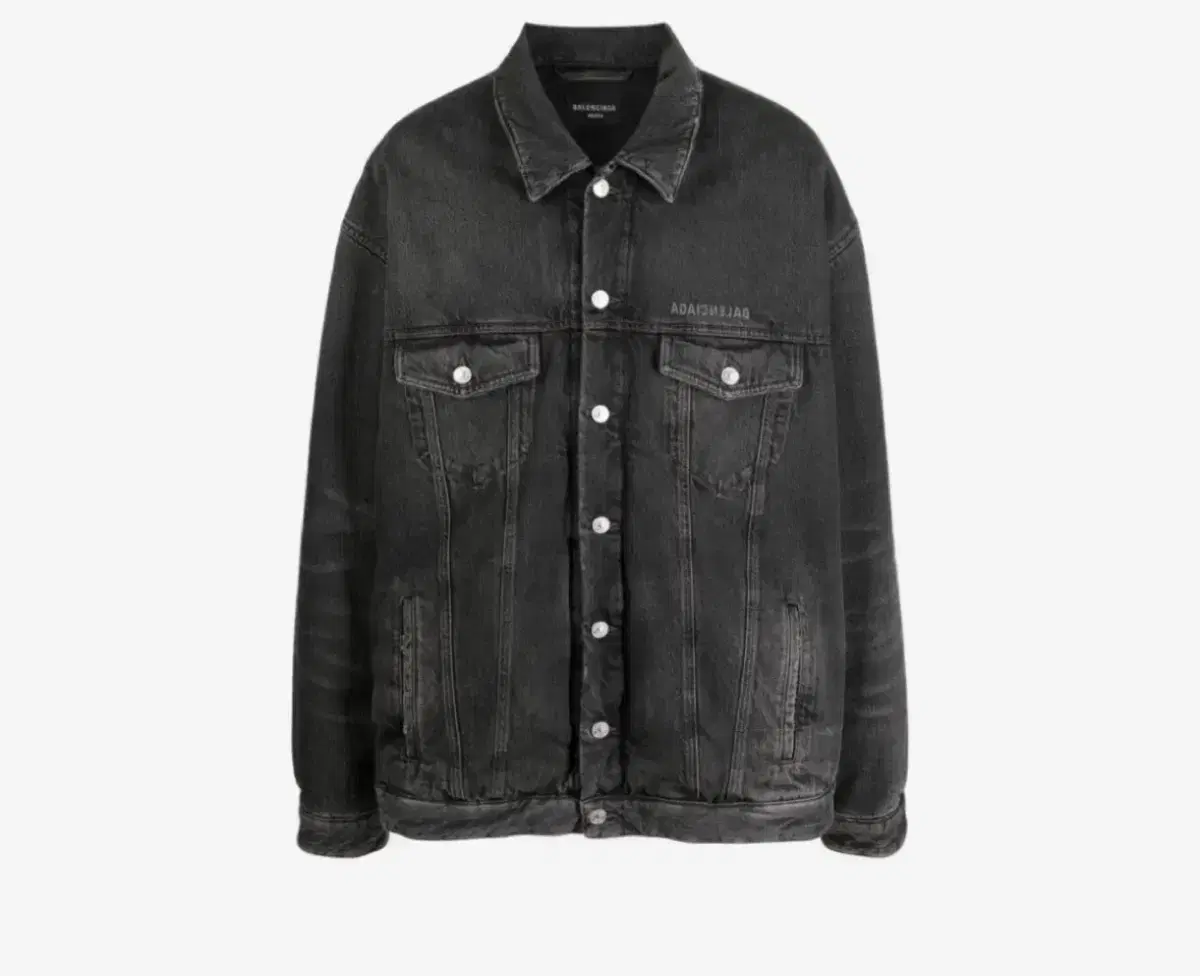 Balenciaga Padded Mirrored Denim Jacket 44