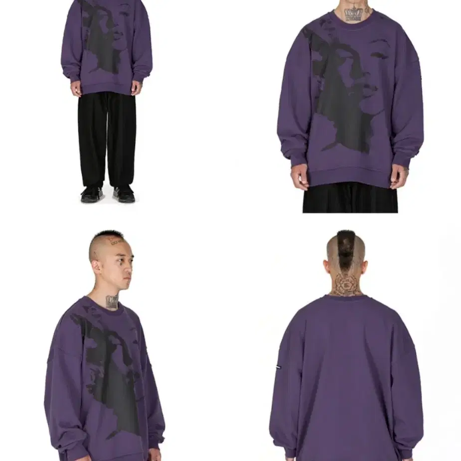 MM Face Oversized Sweatshirt [PURPLE]